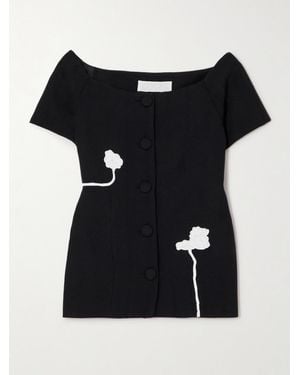 D'Estree Haut En Serge De Laine À Appliqués Hashiro - Noir