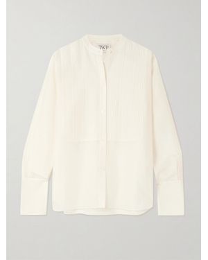Twp The Night Before Pintucked Cotton And Silk-Blend Voile Shirt - Natural