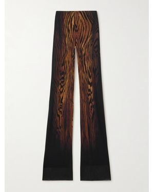 Jean Paul Gaultier Printed Mesh Straight-Leg Trousers - Brown
