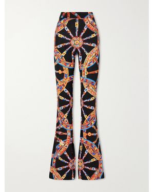 Dolce & Gabbana Organza Carretto Printed Flared Crepe Pants - Multicolor