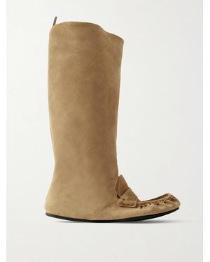 Acne Studios Suede Knee Boots - Natural