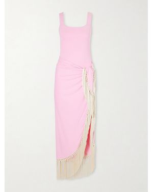 Taller Marmo Lido Fringed Swimsuit And Pareo Set - Pink