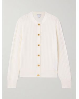 Bottega Veneta Cardigan En Laine Côtelée - Neutre