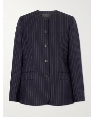 Nili Lotan Gertrude Pinstripe Wool-Twill Jacket - Blue