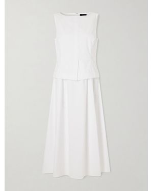 Theory Cotton-Blend Poplin Midi Dress - White