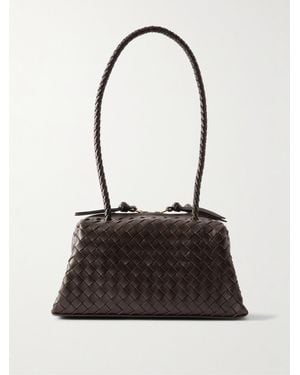 Bottega Veneta Tokyo Schultertasche Aus Intrecciato-Leder - Schwarz