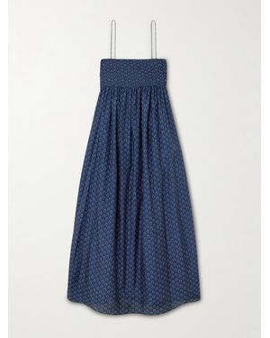 Matteau Maxikleid Aus Einer Bedruckten Biobaumwoll-Seidenmischung - Blau