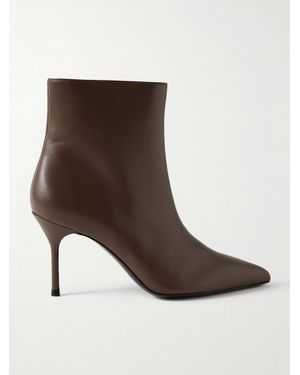 STAUD Sebastian Leather Ankle Boots - Brown