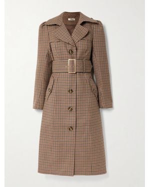 Cara Cara Charlie Houndstooth Wool Trench Coat - Natural