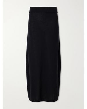 TOTEME Lyocell And Cashmere-Blend Knitted Maxi Skirt - Black