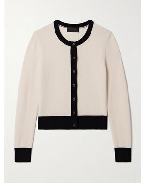 Nili Lotan Meadow Two-Tone Cashmere Cardigan - Natural
