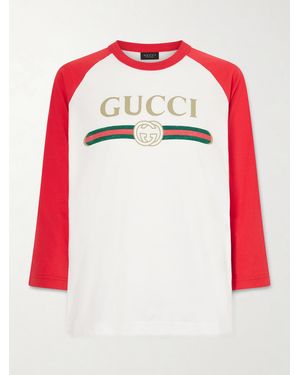 Gucci T-Shirt Aus Jersey Aus Einer Baumwollmischung Mit Print - Rot