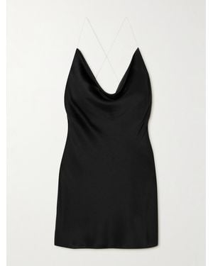 Y. Project Recycled-Satin Mini Dress - Black