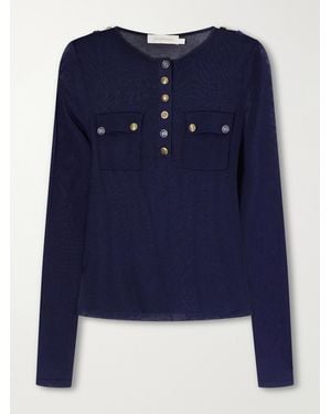 Zimmermann Clash Lyocell-Blend Jersey T-Shirt - Blue
