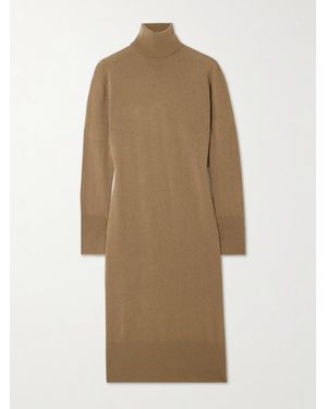 JOSEPH Cashmere Turtleneck Midi Dress - Natural