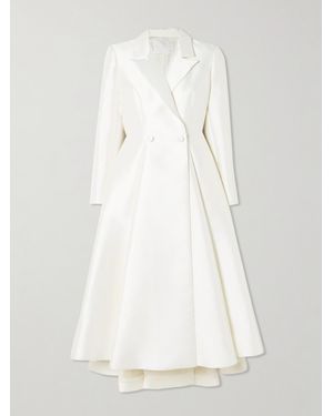 Halfpenny London Sophie Doppelreihiges Midikleid Aus Mikado Mit Falten - Weiß