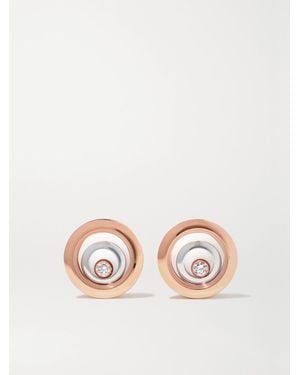 Chopard Happy Spirit 18-Karat Rose And Diamond Earrings - Natural