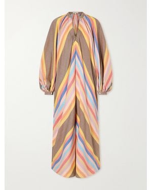 Marrakshi Life Striped Cotton Maxi Dress - White