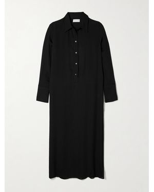 Veronica de Piante Marta Midi-Hemdblusenkleid Aus Seiden-Georgette - Schwarz