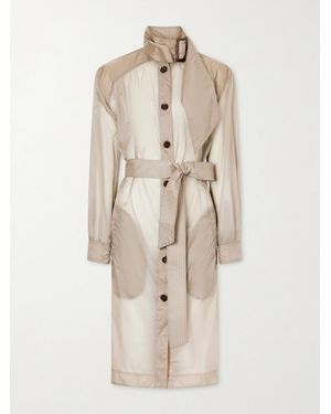 Saint Laurent Belted Shell Midi Dress - Natural