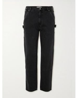 Agolde Net Sustain Rami Carpenter High-Rise Tapered-Leg Organic Jeans - Black