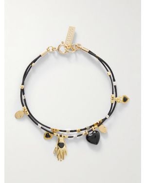 Isabel Marant Kordelarmband Mit Emaille, Kristallen, - Und Silberfarbenen Details - Mettallic
