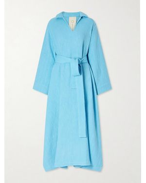 Marrakshi Life Belted Cotton Coverup - Blue