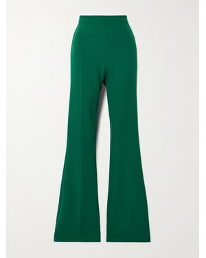 Safiyaa Alexa Stretch-Crepe Flared Trousers - Green