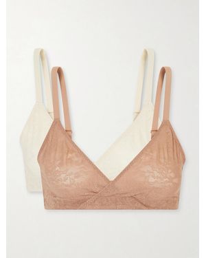 Spanx Stretch Lace Triangle Bralette - Natural