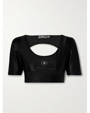 adidas By Stella McCartney Truepurpose Verkürztes Oberteil Aus Recyceltem Stretch-Jersey Mit Cut-Out - Schwarz