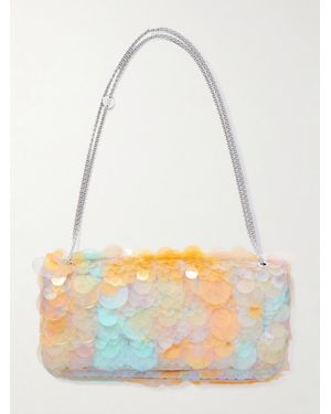 Rabanne Sequined Satin Shoulder Bag - Orange
