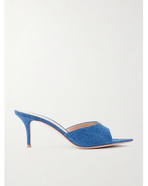Gianvito Rossi Elle 70 Denim Sandals - Blue