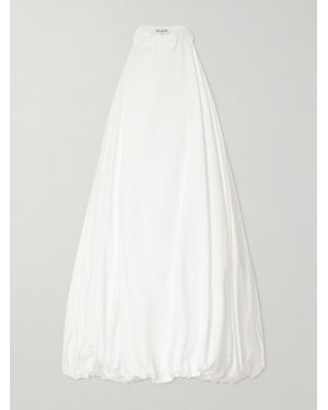 Alaïa Halterneck Cotton-Poplin Balloon Mini Dress - White