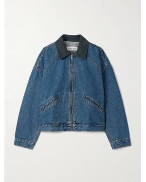SLVRLAKE Denim Camden Corduroy-Trimmed Denim Jacket - Blue