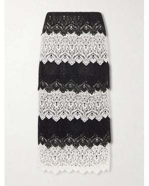 Carolina Herrera Lace Midi Skirt - Black