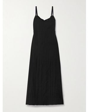 Proenza Schouler Evelyn Tie-Back Crinkled-Voile Maxi Dress - Black