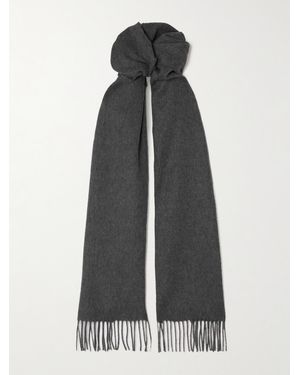 Johnstons of Elgin Fringed Cashmere Scarf - Grey
