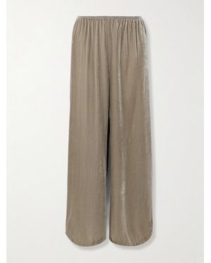 La Ligne Velvet Wide-Leg Pants - Natural