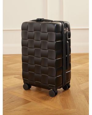 Bottega Veneta Odyssey Leather-Trimmed Intrecciato Polycarbonate Carry-On Suitcase - Black