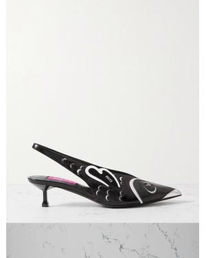 PUCCI Studded Leather Slingback Court Shoes - Black