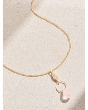 Melissa Joy Manning 14-Karat Recycled, Rose Quartz And Diamond Necklace - Natural