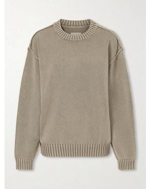 Aimé Leon Dore Inside-Out Crewneck Cotton Jumper - Natural