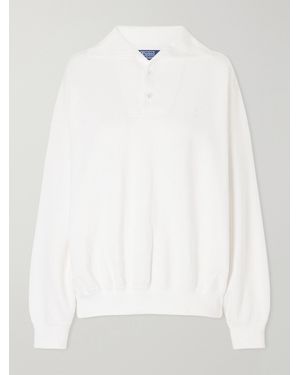 Polo Ralph Lauren Wimbledon Logo-Embroidered Cotton-Blend Sweatshirt - White