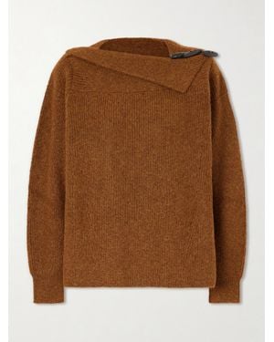 Isabel Marant Thais Button-Detailed Ribbed Alpaca Wool-Blend Jumper - Brown