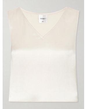 Leset Barb Satin Tank Top - Natural