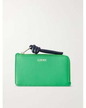 Loewe Knot Leather Cardholder - Green