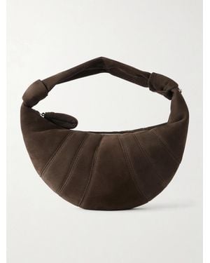 Lemaire Fortune Croissant Mini Suede Shoulder Bag - Black