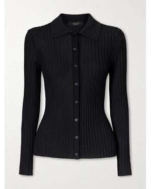 Gucci Ribbed-Knit Cardigan - Black