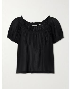Doen Frederica Organic Cotton-Voile Blouse - Black