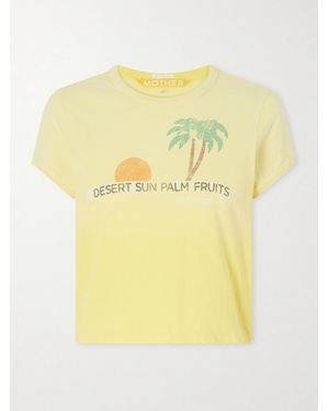 Mother The Itty Bitty Ringer Printed Cotton-Jersey T-Shirt - Yellow